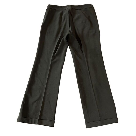 Akris Punto Black Cuffed Wool Flat Front Pant Size 12 - Picture 4 of 8